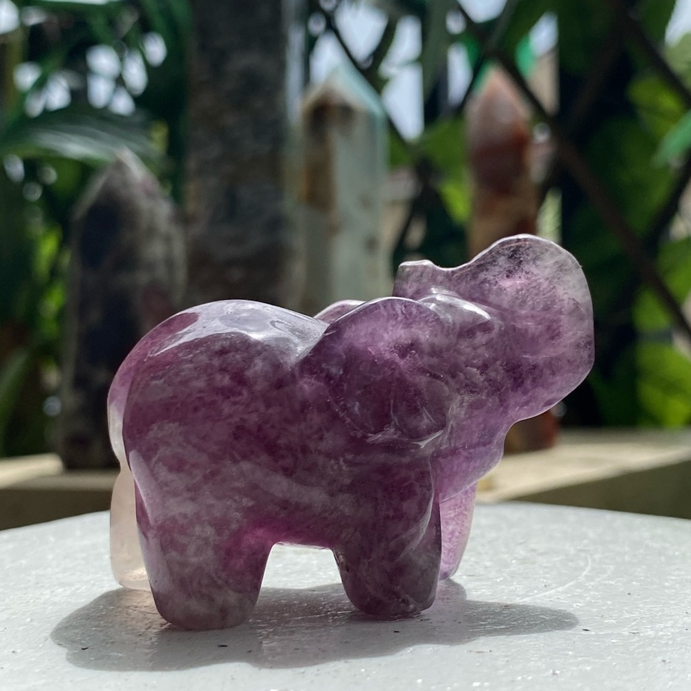 Purple Crystal Fluorite Elephant - Picture 2 of 16